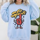 Medium Light Blue Go Sports Foam Finger Funny Football Baseball Soccer Basketball Tailgate Party Sweatshirt