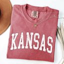 Small Crimson Red Kansas State University Football Tailgate Party Game Day Big Game Touchdown Comfort Colors Tee