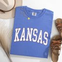 Medium Flo Blue Kansas State University Football Tailgate Party Game Day Big Game Touchdown Comfort Colors Tee