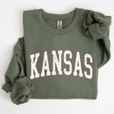 Medium Military Green Kansas Football Game Day Tailgate Party Touchdown University College State Sweatshirt