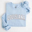 Small Light Blue Louisiana Football Tailgate Party University Game Day Spirit State Pride Sweatshirt