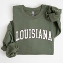 Medium Military Green Louisiana Football Tailgate Party University Game Day Spirit State Pride Sweatshirt