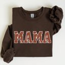 Small Dark Chocolate Brown Mama Football Sports Game Day Big Game Touchdown Tailgate Party Limited Edition Sweatshirt