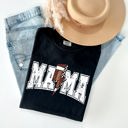 XL Black Mama Lightning Bolt Checkered Football Sports Game Day Tailgate Party Comfort Colors Tee