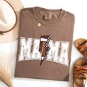XXXL Espresso Brown Mama Lightning Bolt Checkered Football Sports Game Day Tailgate Party Comfort Colors Tee