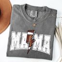 Small Pepper Dark Gray Mama Lightning Bolt Checkered Football Sports Game Day Tailgate Party Comfort Colors Tee