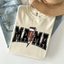 XXXL Ivory Cream Mama Lightning Bolt Checkered Football Sports Game Day Tailgate Party Comfort Colors Tee