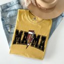 XL Mustard Mama Lightning Bolt Checkered Football Sports Game Day Tailgate Party Comfort Colors Tee
