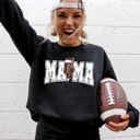 XXXL Black Mama Lightning Bolt Checkered Football Sports Game Day Big Game Touchdown Tailgate Party Sweatshirt