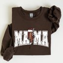 XXXL Dark Chocolate Brown Mama Lightning Bolt Checkered Football Sports Game Day Big Game Touchdown Tailgate Party Sweatshirt