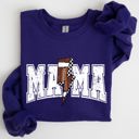 XXXL Purple Mama Lightning Bolt Checkered Football Sports Game Day Big Game Touchdown Tailgate Party Sweatshirt