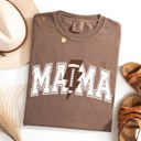  Mama Lightning Bolt Football Sports Game Day Big Game Touchdown Tailgate Party Comfort Colors Tee
