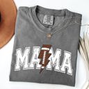 Medium Pepper Dark Gray Mama Lightning Bolt Football Sports Game Day Big Game Touchdown Tailgate Party Comfort Colors Tee