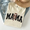 XXXL Ivory Cream Mama Lightning Bolt Football Sports Game Day Big Game Touchdown Tailgate Party Comfort Colors Tee