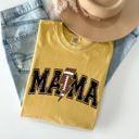 Large Mustard Mama Lightning Bolt Football Sports Game Day Big Game Touchdown Tailgate Party Comfort Colors Tee