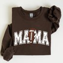 XXXL Dark Chocolate Brown Mama Lightning Bolt Football Game Day Tailgate Party Fan Favorite Team Spirit Sweatshirt