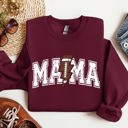 Medium Maroon Mama Lightning Bolt Football Game Day Tailgate Party Fan Favorite Team Spirit Sweatshirt