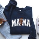 Large Navy Mama Lightning Bolt Football Game Day Tailgate Party Fan Favorite Team Spirit Sweatshirt