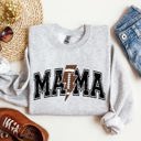 Small Ash Light Gray Mama Lightning Bolt Football Game Day Tailgate Party Fan Favorite Team Spirit Sweatshirt