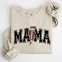 Medium Sand Mama Lightning Bolt Football Game Day Tailgate Party Fan Favorite Team Spirit Sweatshirt