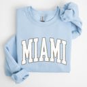 Large Light Blue Miami Football Game Day Tailgate Party Big Game Touchdown State University Sweatshirt