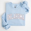 Medium Light Blue Oklahoma Football Game Day Tailgate Big Game Touchdown University State Sweatshirt