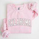 Medium Light Pink Oklahoma Football Game Day Tailgate Big Game Touchdown University State Sweatshirt