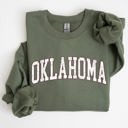 Small Military Green Oklahoma Football Game Day Tailgate Big Game Touchdown University State Sweatshirt
