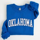 Large Royal Blue Oklahoma Football Game Day Tailgate Big Game Touchdown University State Sweatshirt