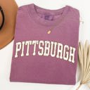 Medium Berry Red Pittsburgh Football Game Day Tailgate Party State University Pride Comfort Colors Tee