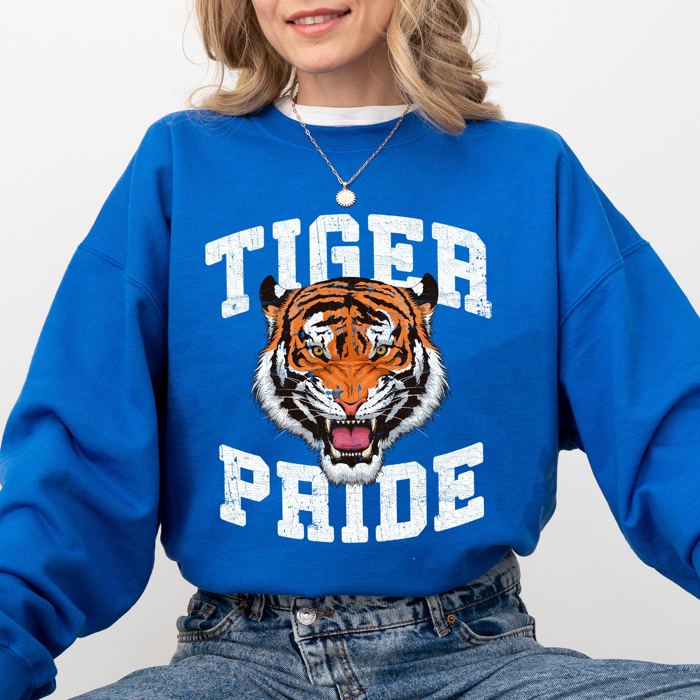 Tiger Pride Football Game Day Tailgate Touchdown Graphic Team Spirit Premium Sweatshirt