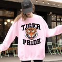 Medium Light Pink Tiger Pride Football Game Day Tailgate Touchdown Graphic Team Spirit Premium Sweatshirt