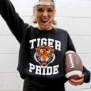 XXXL Black Tiger Pride Football Game Day Tailgate Touchdown Graphic Team Spirit Premium Sweatshirt