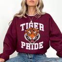 Large Maroon Tiger Pride Football Game Day Tailgate Touchdown Graphic Team Spirit Premium Sweatshirt