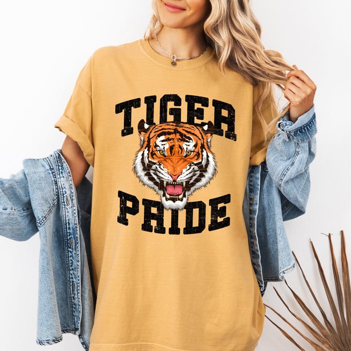 Tiger Pride Football Game Day Big Game Touchdown Tailgate Party Comfort Colors Tee