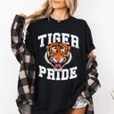 Large Black Tiger Pride Football Game Day Big Game Touchdown Tailgate Party Comfort Colors Tee