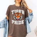 XL Espresso Brown Tiger Pride Football Game Day Big Game Touchdown Tailgate Party Comfort Colors Tee