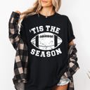XXXL Black Tis The Season Football Tailgate Party Touchdown Big Game Game Day Sports Enthusiast Comfort Colors Tee