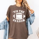 Large Espresso Brown Tis The Season Football Tailgate Party Touchdown Big Game Game Day Sports Enthusiast Comfort Colors Tee
