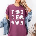 Large Berry Red Touchdown Helmet Football Game Day Big Game Tailgate Party Fan Favorite Comfort Colors Tee