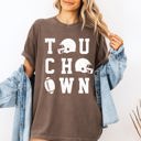 Small Espresso Brown Touchdown Helmet Football Game Day Big Game Tailgate Party Fan Favorite Comfort Colors Tee
