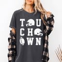 Large Pepper Dark Gray Touchdown Helmet Football Game Day Big Game Tailgate Party Fan Favorite Comfort Colors Tee