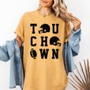 XL Mustard Touchdown Helmet Football Game Day Big Game Tailgate Party Fan Favorite Comfort Colors Tee
