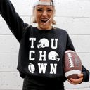 XL Black Touchdown Helmet Football Sports Game Day Big Game Tailgate Party Victory Sweatshirt