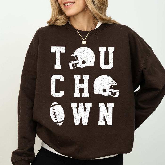 Touchdown Helmet Football Sports Game Day Big Game Tailgate Party Victory Sweatshirt