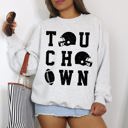 Large Ash Light Gray Touchdown Helmet Football Sports Game Day Big Game Tailgate Party Victory Sweatshirt