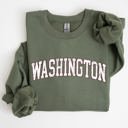 Medium Military Green Washington Football Game Day Tailgate Party State University College Big Game Touchdown Sweatshirt