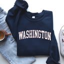 Medium Navy Washington Football Game Day Tailgate Party State University College Big Game Touchdown Sweatshirt