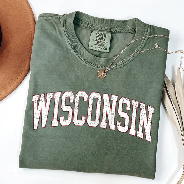 Wisconsin Football Game Day Tailgate Party University State Fans Unite Comfort Colors Tee