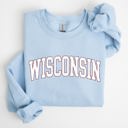 Small Light Blue Wisconsin Football Game Day Big Game Touchdown Tailgate Party University State Sweatshirt